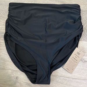 Albion matte black ruched high-waisted bottoms